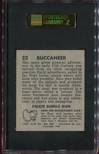 1948 Leaf Pirates #22 Buccaneer SGC84