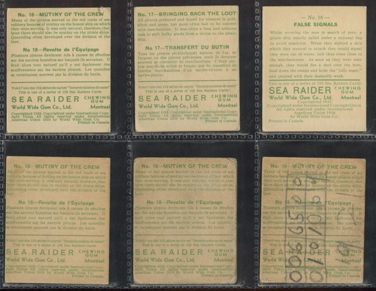 V359 World Wide Gum Sea Raiders lot of (27) Different - Type A and B