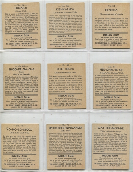 1947 R773 Goudey Indians Complete Set of (96) Cards
