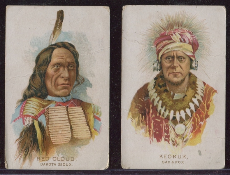 N570 Monarch Tobacco Works Kickapoo Indians Lot of (2) Cards
