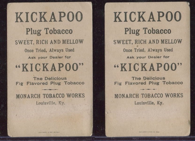 N570 Monarch Tobacco Works Kickapoo Indians Lot of (2) Cards