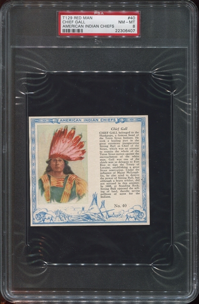 T129 Red Man Indian Chiefs PSA8-Graded Pair