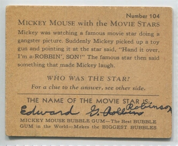 R90 Mickey Mouse and the Movie Stars #104 - Edward G Robinson