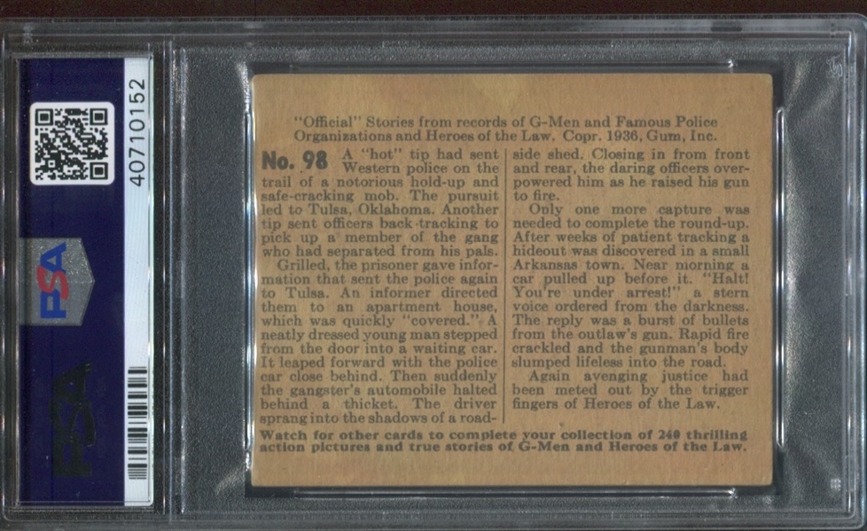 R60 G-Men and Heroes of the Law #98 PSA5 EX