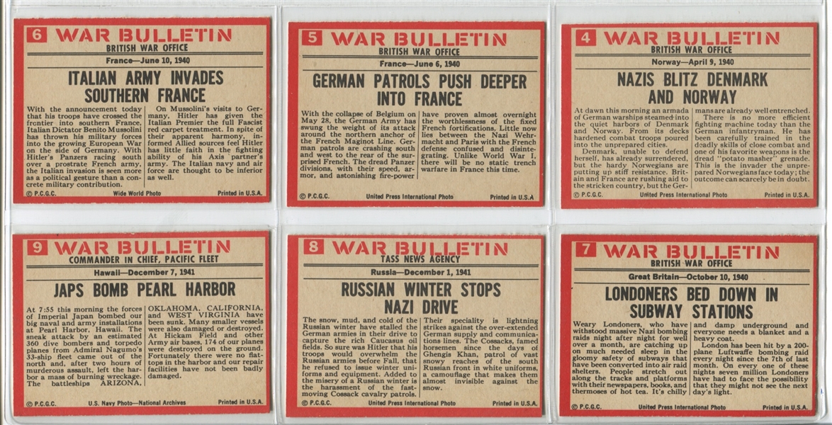 1965 Philadelphia Gum War Bulletin Complete Set of (88)