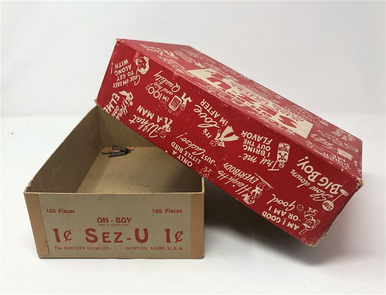 1930's Goudey Gum Oh-Boy Sez-U Chewing Gum Complete Box
