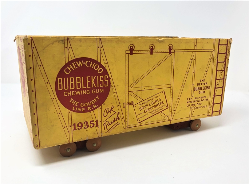 Phenomenal 1930's Goudey Gum Chew-Choo Bubble Kiss Chewing Gum Train Car Box