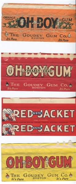 Lot of (13) Different Goudey, American Chicle, OPC and Red Jacket Gum Wrappers