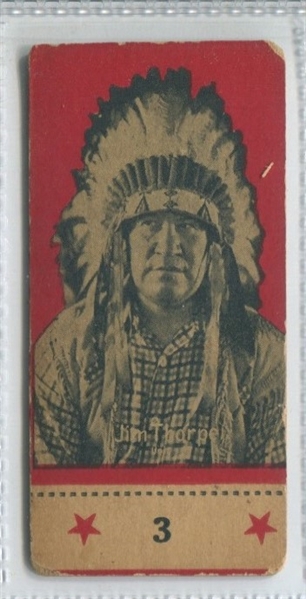 Interesting 1930's/1940's Anonymous Number-Tab Movie and Western Cards - Jim Thorpe