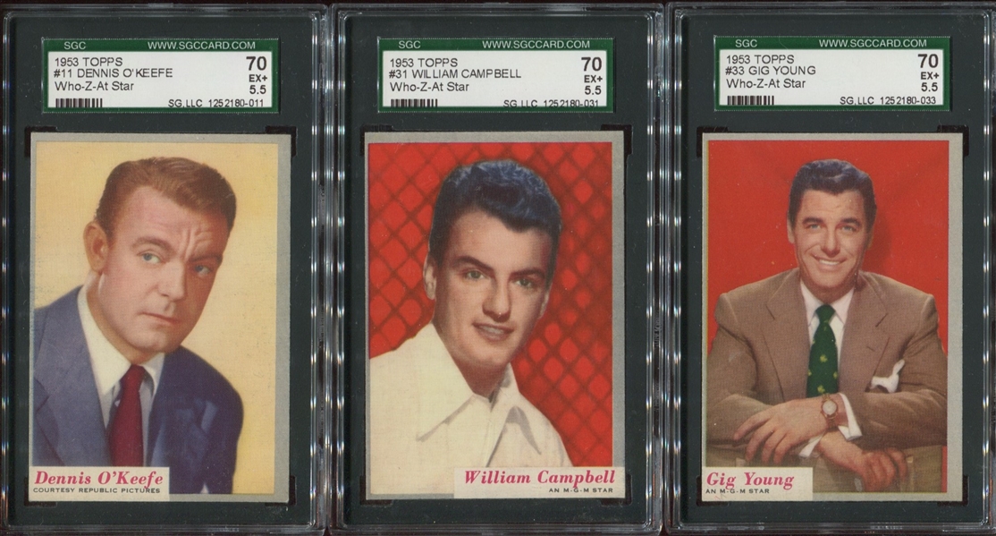 1953 Topps Who-Z-At Star SGC-Graded Lot of (7) Cards With Gene Kelly 