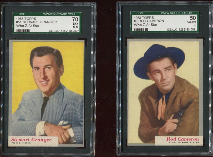 1953 Topps Who-Z-At Star SGC-Graded Lot of (7) Cards With Gene Kelly 