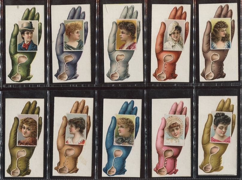 N-UNC Allen & Ginter Beauties in Gloves Set of (25) Cards
