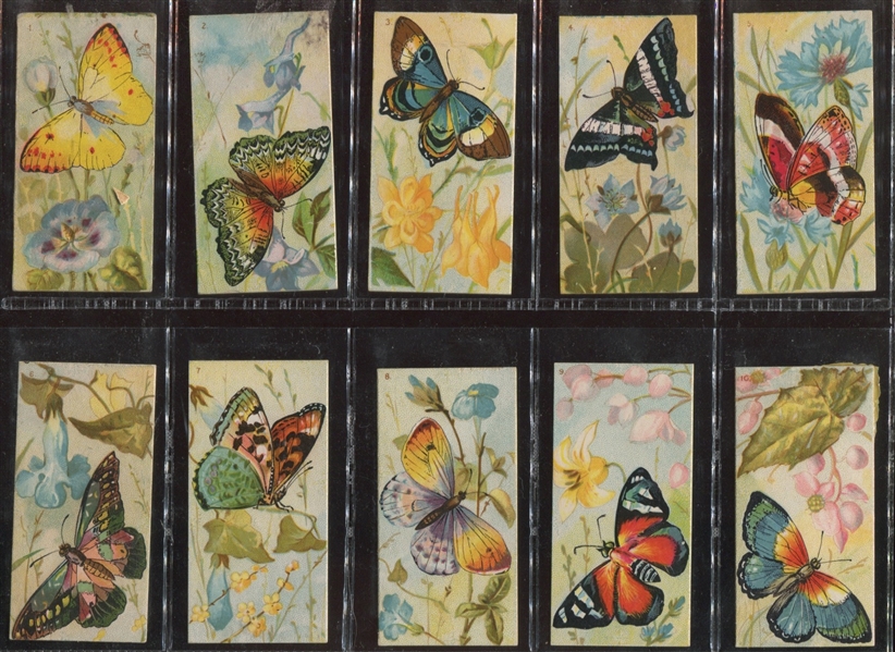 N217-1 Kinney Tobacco Butterflies White Background Complete Set of (10) Cards