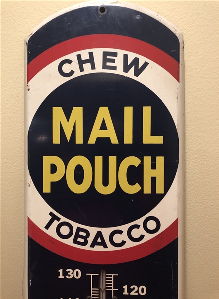 Fantastic Mail Pouch Tobacco Advertising Large Format Thermometer