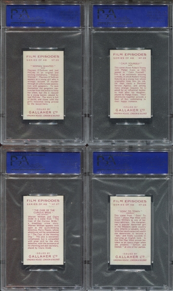 1936 Gallaher Film Episodes Complete High-Grade PSA Set of (48) Cards