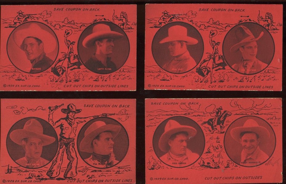 Fantastic Dual-Image 1929 Western Exhibits Collection of (57) Cards with Tom Mix and Others