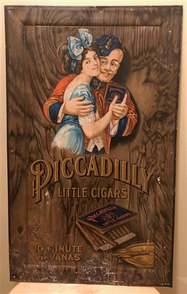 Picadilly Little Cigars Tin Advertising Sign