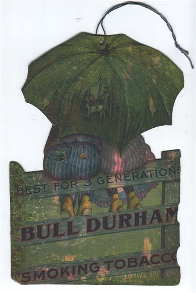 Fantastic Die Cut African American Bull Durham Store Advertising Hangar
