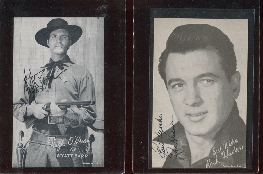 Lot of (2) Autographed Exhibits - Hugh O'Brian and Rock Hudson