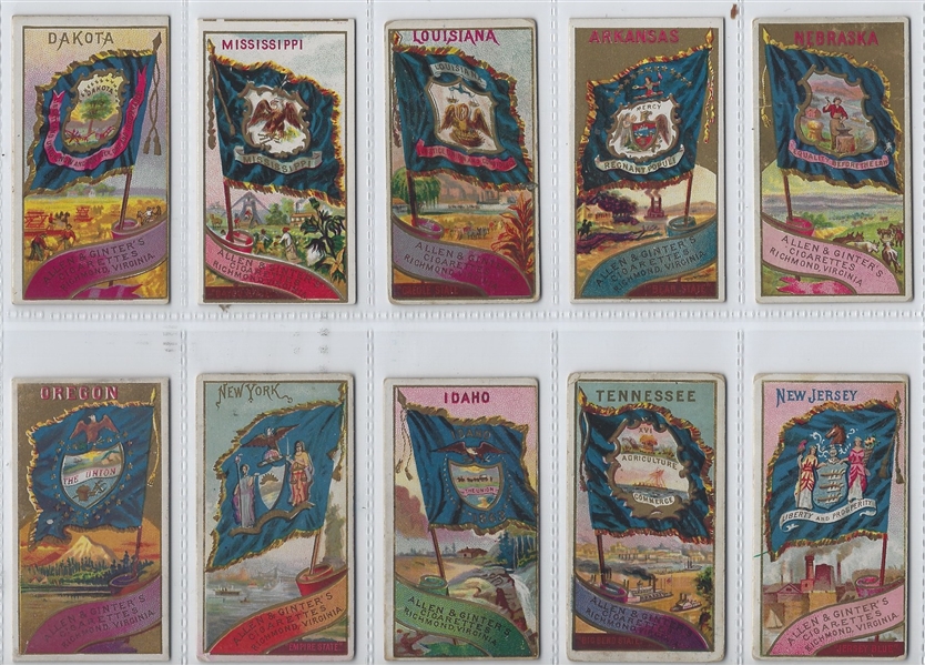 N11 Allen & Ginter Flags of the States and Territories Lot of (33) Cards