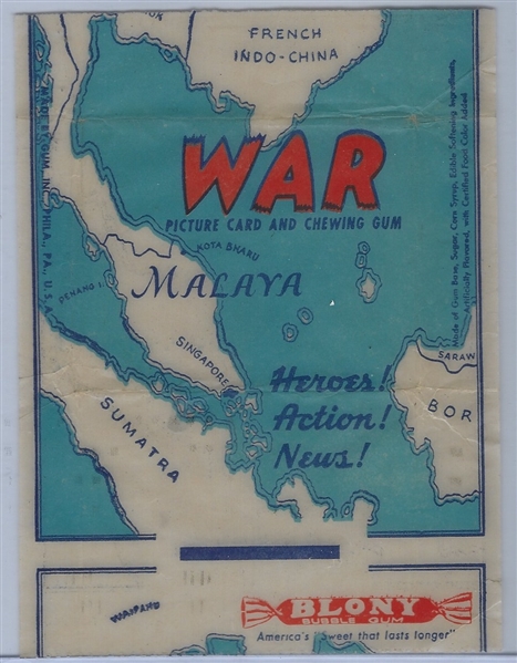 R164 Gum Inc War Gum Wrapper - Malaysia Map Variant