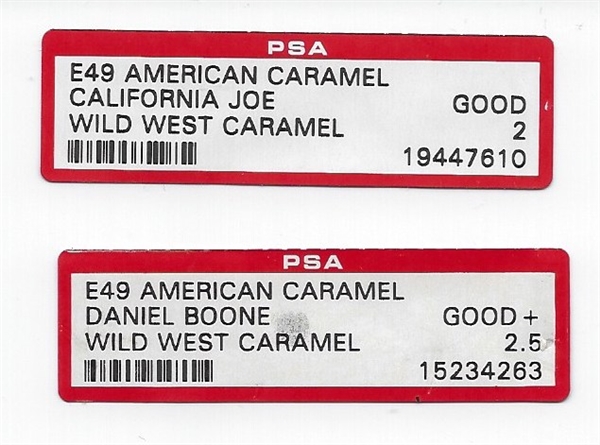 E49 American Caramel Wild West Caramels Complete set of (20) Cards