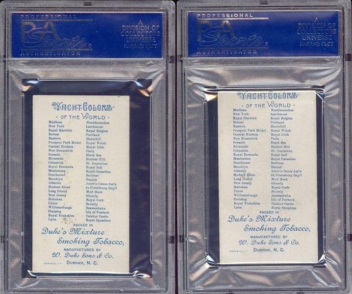 N91 Duke's Mixture Yacht Colors of the World Pair of PSA5 EX Graded Cards