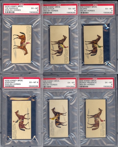 N230 Kinney Tobacco English Horses Lot of (12) PSA-Graded Cards