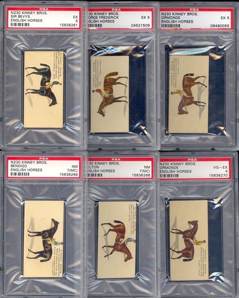 N230 Kinney Tobacco English Horses Lot of (12) PSA-Graded Cards