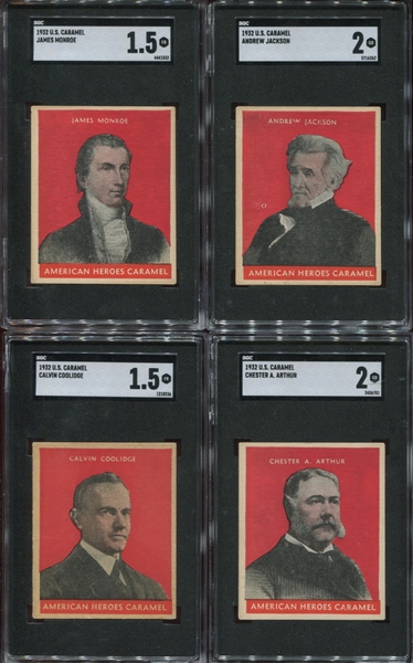R114 U.S. Caramel Presidents (1932) Complete Cancelled Set with Impossible William McKinley - All SGC Graded