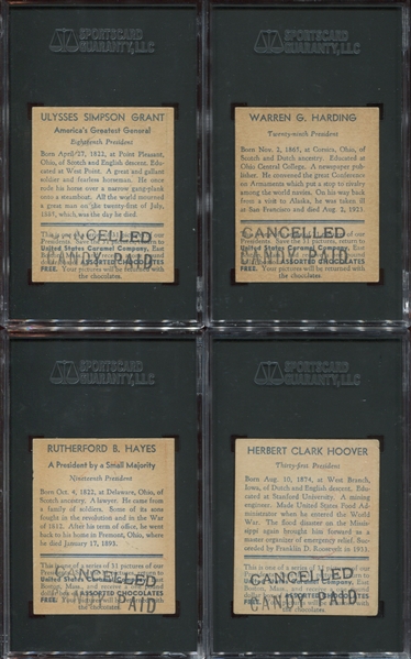 R114 U.S. Caramel Presidents (1932) Complete Cancelled Set with Impossible William McKinley - All SGC Graded