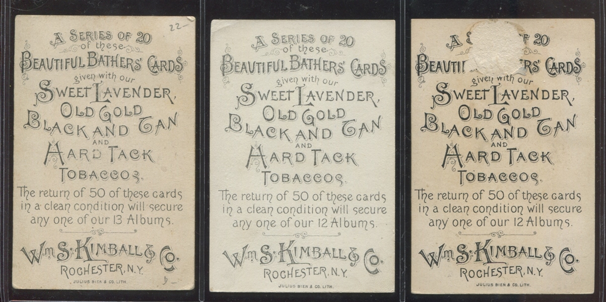 R192 Kimball Tobacco Beautiful Bathers Near Set (15/20) Cards