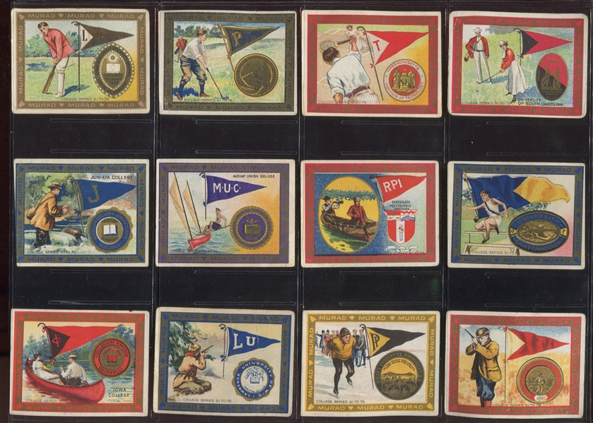 T51 Murad Cigarettes College Series TOUGH Complete Set of (150) with (5) Baseball