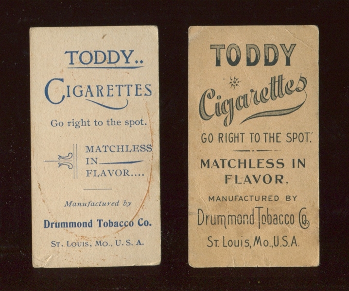 N437/N438 Drummond Tobacco Toddy Cigarettes Type Card Pair