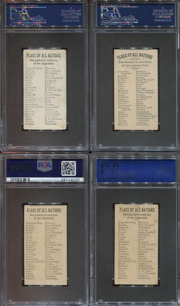 N9 Allen & Ginter Flags of All Nations Lot of (7) PSA-Graded Cards