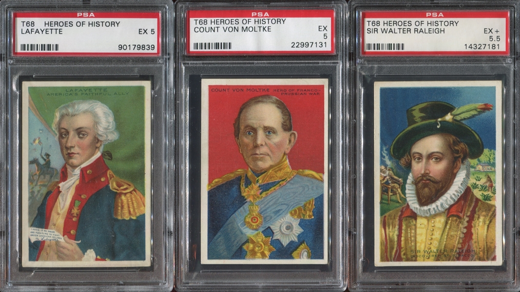 T68 Heroes of History Lot of (5) PSA-Graded Cards