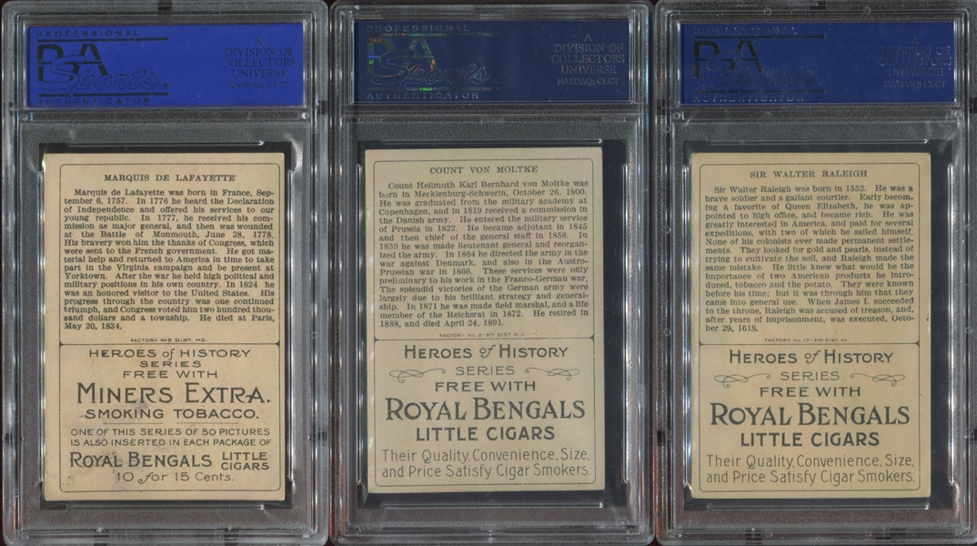 T68 Heroes of History Lot of (5) PSA-Graded Cards