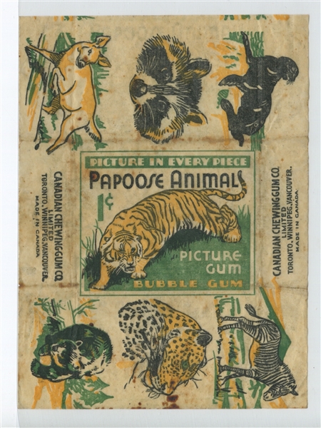 V255 Canadian Chewing Gum Papoose Animals Gum Wrapper