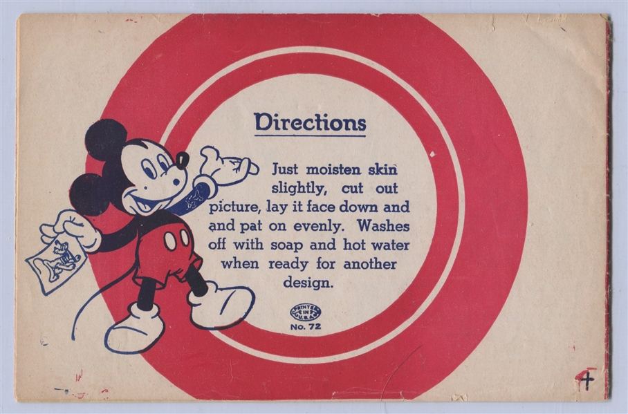1950's Mickey Mouse Tat-OOH near Complete Tattoo Booklet (96/120)