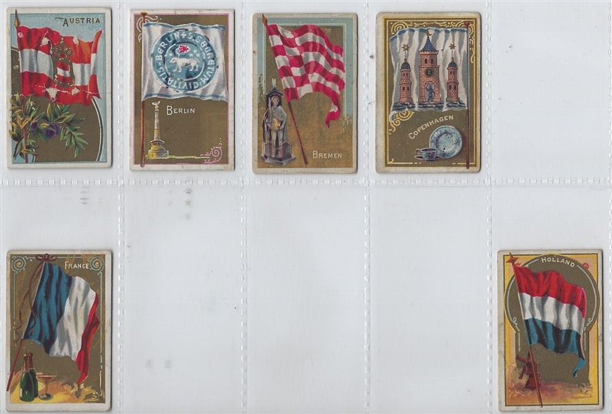 N254 Lorillard Flags Near Complete Set (19/26) with Unrecorded Russia Card