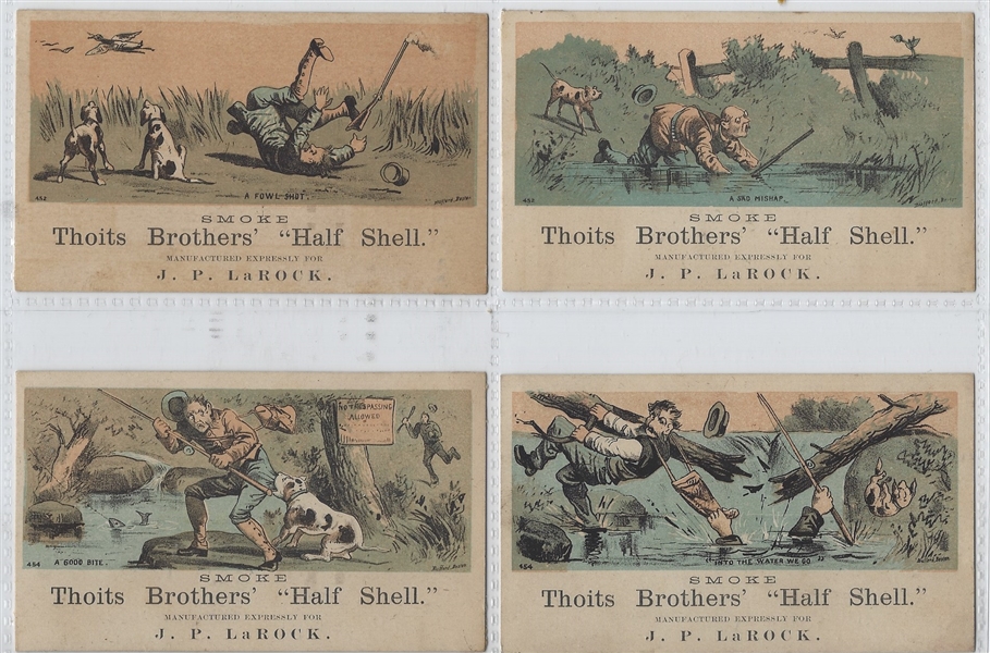 Thoit's Brothers Fishing and Hunting Misfortune Trade Card Lot of (8)