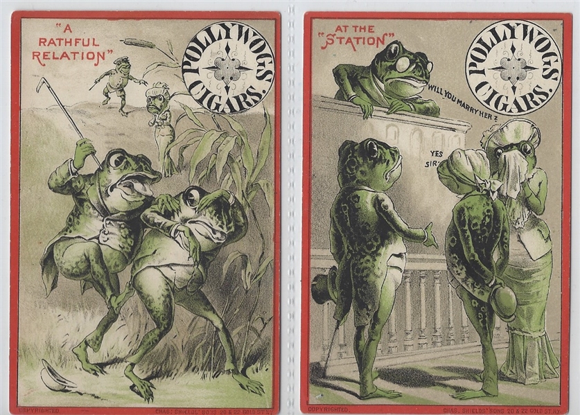 Pollywogs Cigars Scenes of Frogs as Humans Complete Set (8/8)