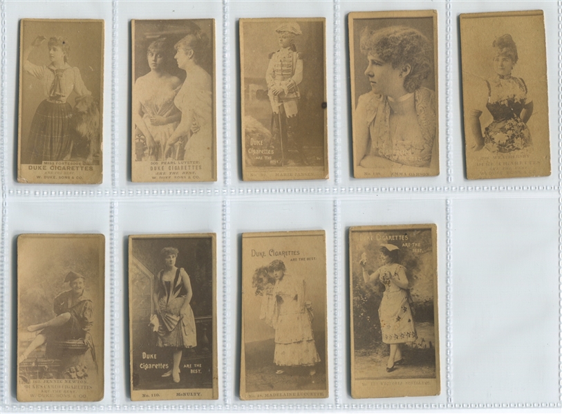 N145 Duke Cigarettes Actress Cards Lot of (9) Cards