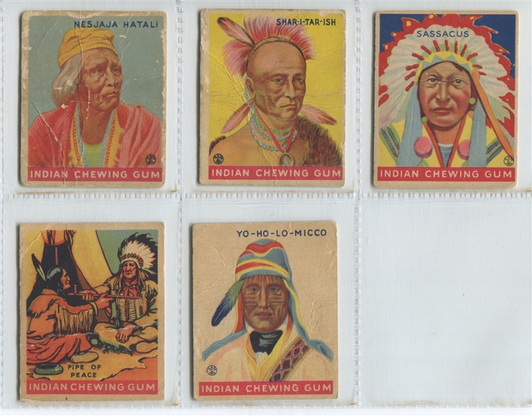 R73 Goudey Indians Lot of (5) Cards with (2) Series of 288