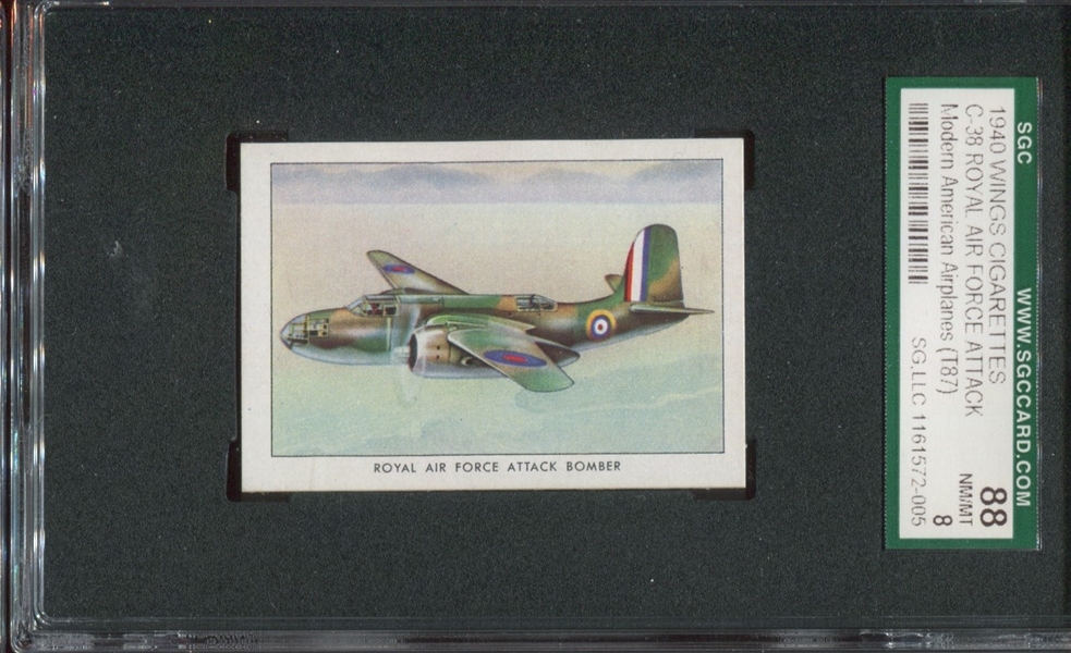 T87 Wings Tobacco Series #C-38 Royal Air Force Attack Bomber SGC88 NMMT