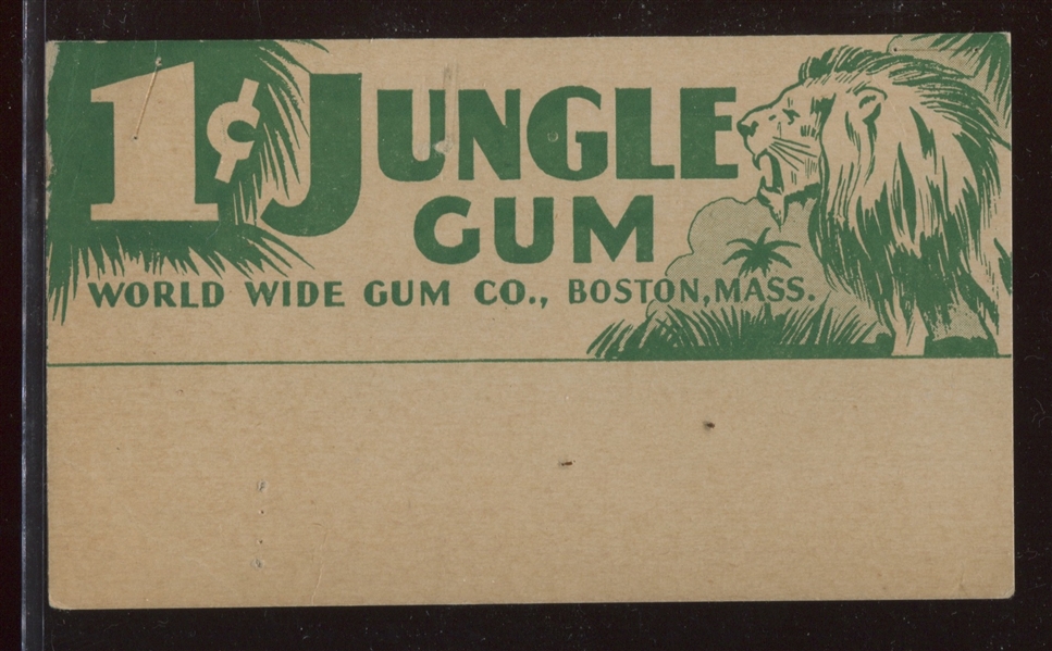 R78 Goudey Jungle Gum One Cent Header Card