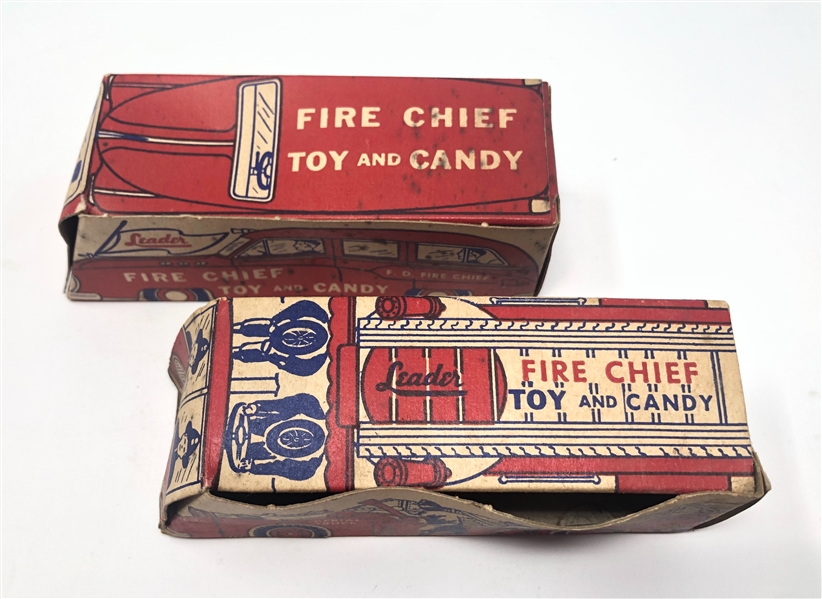 Leader Novelty Candy Phenomenal Pair of Fire Chief Full Candy Boxes