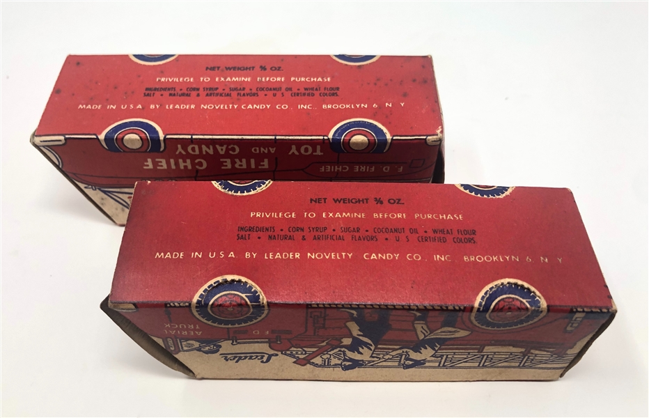 Leader Novelty Candy Phenomenal Pair of Fire Chief Full Candy Boxes