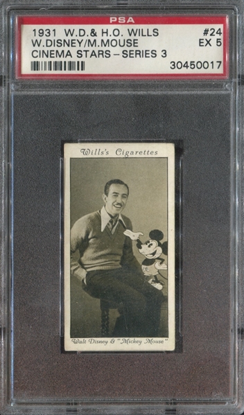 1931 W.D. & H.O. Wills Walt Disney / Mickey Mouse #24 Cinema Stars - Series 3 PSA5 EX