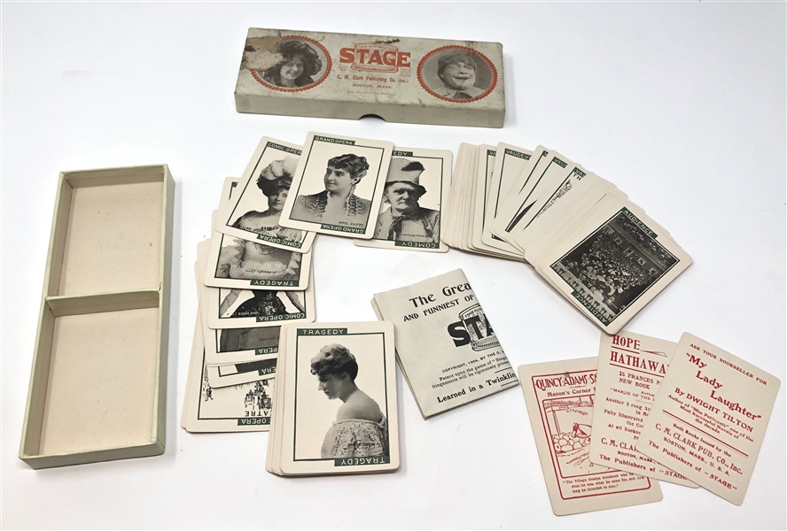1904 C.M. Clark Stage Card Game in Original Box - Featuring Lillian Russell and Mme. Patti